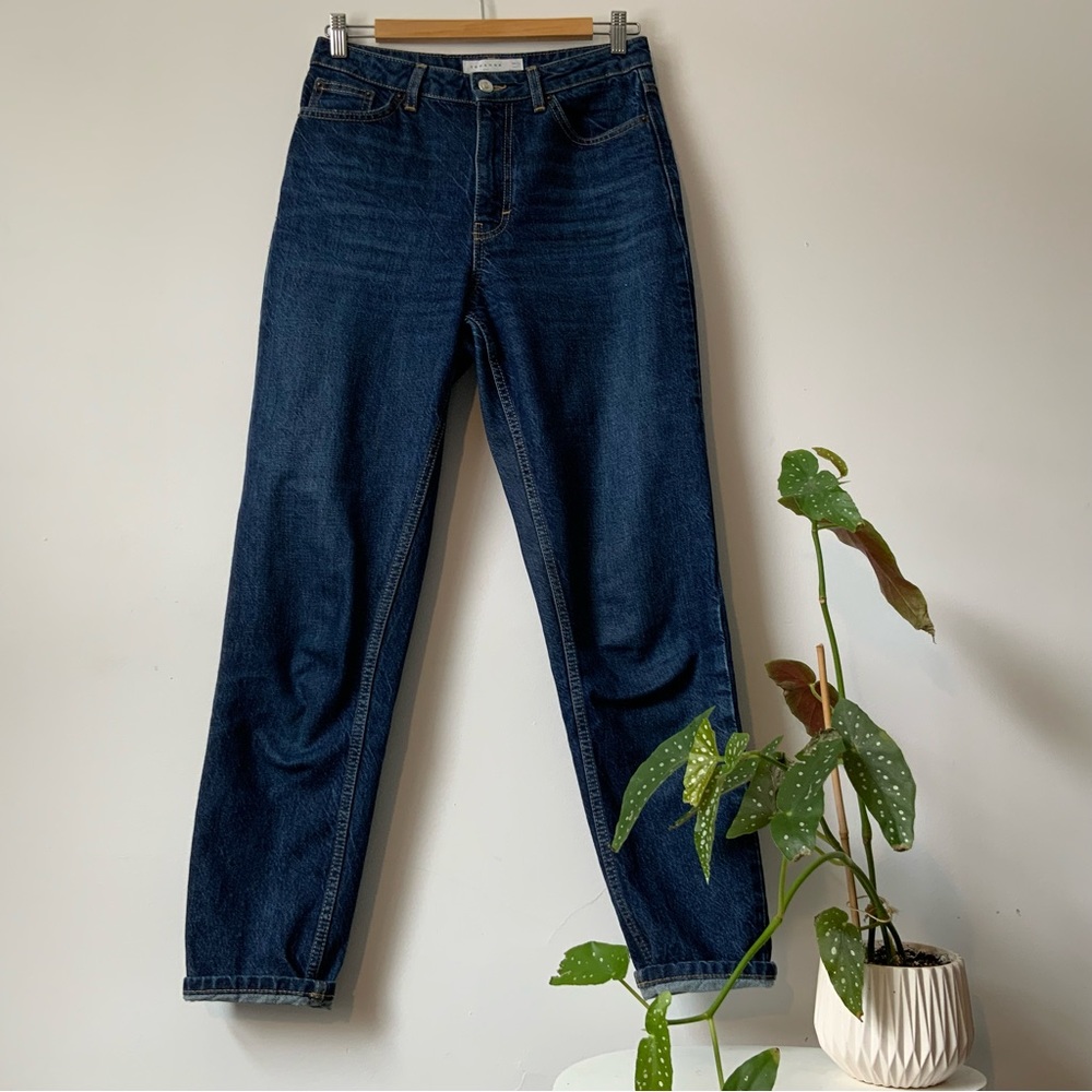 Dark Blue Topshop Mom Jeans